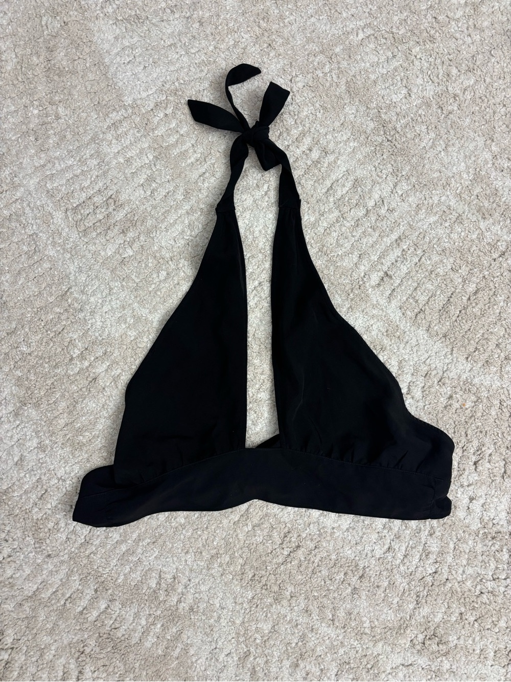 H&M Black Halter Top with Tie Neck